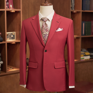 Costume deux pièces classique pour homme, coupe ajustée, couleur bordeaux – Blazer et pantalon décontractés |   Collection de couleurs naturelles |   Fabriqué au Vietnam - Product Image 6