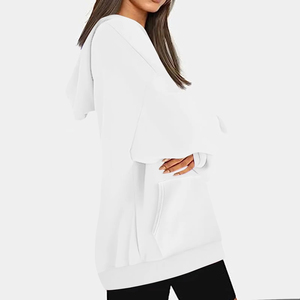 Factory Production Women Winter Long Oversized Hoodie Velour 100% Cotton Soft Cozy Loose Fit Eco-Friendly Customizable - Product Image 3