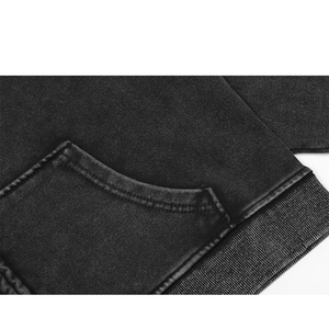 Sudadera con capucha personalizada con pedrería, 100% algodón, unisex, lisa, de invierno, holgada, con bolsillos, transpirable, antiencogimiento, con cremallera, 550 gramos - Product Image 3