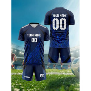 Uniformes de Fútbol Personalizados con Nombre y Diseño Digital, Sublimación, Rayas, Uniformes de Fútbol para Equipos - Product Image 2