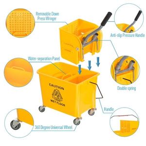 Carrello Pieghevole per Pulizie 20L, Grande Secchio in Plastica con Ruote, Materiale in Metallo PP Alluminio, Secchio per Pulizia da 20L - Product Image 6