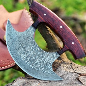 Hacha Ulu de Una Mano Sharp Edge Master, Madera de Palisandro, DIY OEM/ODM, Cuchilla de Acero de Damasco Personalizable, Cortador de Pizza de 6 Pulgadas - Product Image 5