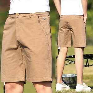 Alta calidad 97% algodón 3 Spandex cintura elástica plana cremallera frontal Fly Multi-bolsillos Casual de longitud media Bermudas para hombres - Product Image 4