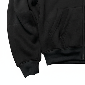 Sweat à capuche zippé surdimensionné personnalisé, effet délavé, streetwear épais, avec patch brodé graphique, en molleton de coton, style Y2K - Product Image 3
