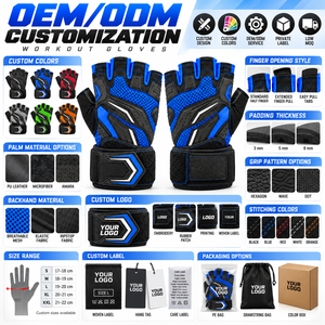 Gants de fitness personnalisés en gros, coupe-vent, respirants, pour musculation en extérieur, avec paume rembourrée et demi-doigts - Product Image 5