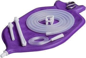 Kit de lavement HealthAndYoga NaturoFlo 2Qt avec sac violet anti-fuite (Fabriqué en Inde) - Product Image 3