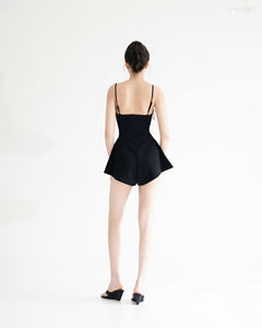 Combinaison Évasée Femme à Col Contrastant et Bordure Dentelle ET3637 – Tenue de Soirée Décontractée Moderne et Élégante – Vente en Gros pour l'Exportation - Product Image 5
