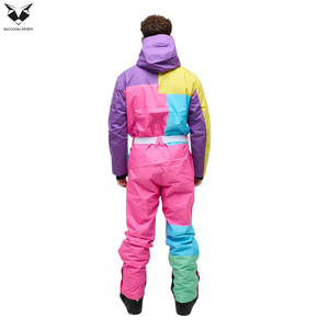 Nouvelle Arrivée Combinaison de Ski Monopièce Personnalisée Imperméable Couleurs Néon Qualité Supérieure en Polyester Coupe-Vent avec Fermeture Éclair et Doublure Polaire - Product Image 3