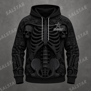 Sudadera con Capucha de Sublimación 3D de Esqueleto Personalizada de Alta Calidad, Sudadera de Poliéster Premium para Halloween para Hombre y Mujer - Product Image 3