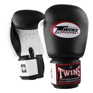 New Twins Black & White Boxing Gloves <b>Adjustable</b> <b>Strap</b> Hook and Loop Genuine Leather Training & Sparring Gym Gear for Muay Thai - Product Image 3