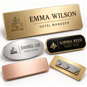 Etiquetas de Identificación Personalizadas, Insignia de Metal para Personal, Logotipo Personalizado para Uniformes de Trabajo, Fabricante OEM - Product Image 1