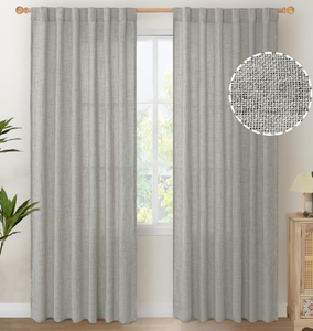 <b>Light</b> Filtering Art Deco Modern Polyester/Linen Blend Exterior Installation <b>Curtain</b> - Product Image 3
