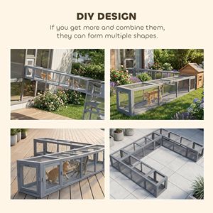 Recinto per Gatti in Legno Grigio Scuro 79"L X 15"W X 15"H, Protezione dalle Intemperie, Collegabile Internamente ed Esternamente per Gabbie e Casette per Animali - Product Image 5