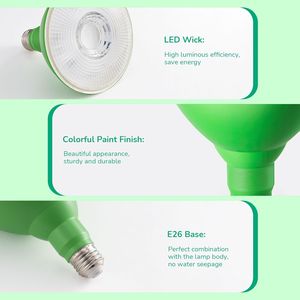 Lampadine LED PAR38 Verdi Dimmerabili da 18W (Equivalente a 120W) per Esterni, Resistenti alle Intemperie, per Decorazioni da Esterno - Product Image 2