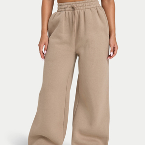 Pantalon de jogging taille haute à jambe large pour femme, coupe ample amincissante, idéal pour les sports d'extérieur automne-hiver - Product Image 1