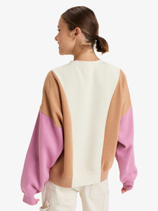 Custom Women's Color <b>Block</b> Crewneck Sweatshirt 420 GSM Cotton Fleece Oversized Pullover OEM Private Label Women's Hoodies - Product Image 2