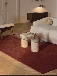 Rust Red Abstract Tufted <b>Rug</b> Soft Plush Latex Backing for Living Room Bedroom Modern Minimalist Home Decor - Product Image 4