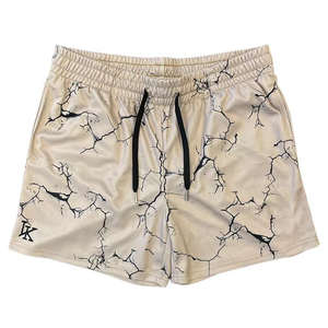 Knitted 100% Cotton Solid Mid Elastic Anti-Wrinkle Breathable Casual <b>Athletic</b> Gym Training Shorts Custom Logo OEM Wholesale - Product Image 1