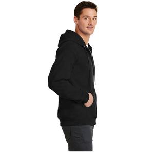 Sweatshirts à capuche de gymnastique en polaire légère et technique pour hommes, couleur unie, fermeture à glissière, vêtements à capuche de printemps au meilleur prix, sweatshirts à capuche en vente en gros - Product Image 3