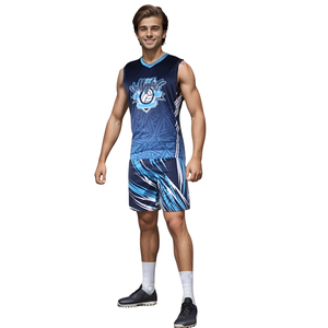 Custom Dye Sublimation Volleyball Uniform Men Women Breathable Sleeveless V Neck Jersey and <b>Shorts</b> Set Team Volleyball Kit - Product Image 3