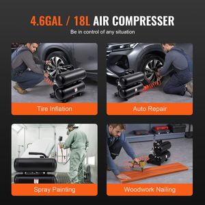 Compresseur d'air sans huile 100L 1HP 2,2 CFM à 90 PSI avec réservoir en acier de 4,6 gallons, pression maximale de 120 PSI, ultra-silencieux 80 dB - Product Image 6