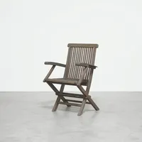Fauteuil pliant en bois d'extérieur, couleur gris rustique, pour restaurant et salle à manger, mobilier de salle à manger