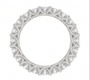 Bague d'éternité en diamant, taille brillant rond, bijoux fins classiques, bague de fiançailles - Product Image 4
