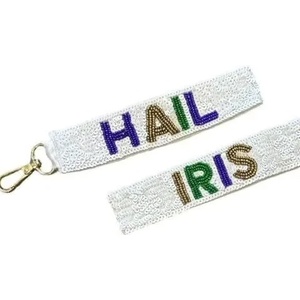 Handmade Premium Bead Embroidery Custom <b>Names</b> Letters Beaded Keychain Wristlet Italian Fashion Adjustable Game Day Keychains - Product Image 4