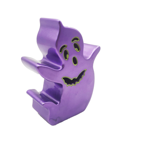 Linterna LED de Cerámica Esmaltada en Morado con Forma de Fantasma, Decoración de Mesa para Halloween, Portavelas con Forma de Fantasma, Adorno Festivo - Product Image 5