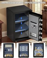 Caja Fuerte con Huella Dactilar y Contraseña Digital, Gabinete de Seguridad para Guardar Objetos de Valor en el Hogar u Oficina