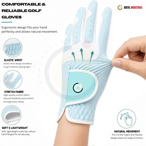 Gants de golf unisexes en cuir de mouton pleine fleur, haute qualité, respirants, antidérapants, ajustables pour la main gauche, à prix avantageux et très vendus - Product Image 2