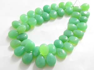 Crisoprasa Verde Calcedonia Lágrima Lisa de 8 Pulgadas, Hilo de Cuentas Sueltas de 10x8 a 12x10mm para Fabricación de Joyas, Suministro al por Mayor - Product Image 5