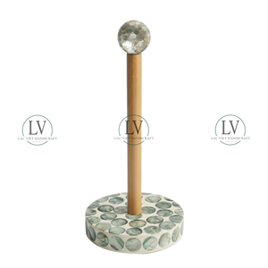 Porte-rouleau de papier en bois et nacre fait main, élégant support pour essuie-tout, décoration festive pour Pâques, vente en gros du Vietnam - Product Image 3