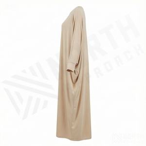 Dernière conception de vêtements islamiques de style arabe, robe ample élégante musulmane, kaftan abaya, couleur personnalisée, taille plus, manches chauve-souris - Product Image 3