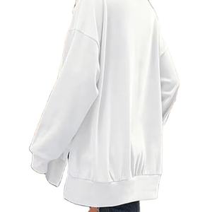 <b>Sweatshirt</b> <b>Women</b> Tunic Oversized Drop Shoulder Tops <b>White</b> - Product Image 3