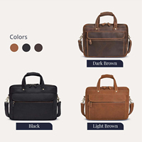 Maletín de Cuero Genuino para Portátil, Bolsa de Mensajero Elegante para Oficina, Viajes, para Hombres y Mujeres