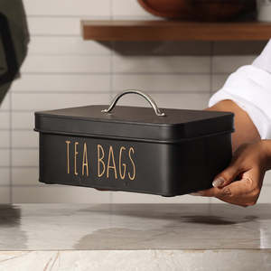 Tea Bags <b>Storage</b> <b>Tin</b> Metal Cylinder Airtight Lid Kitchen Use Vintage Design Stackable Portable Handcrafted Freshness - Product Image 6