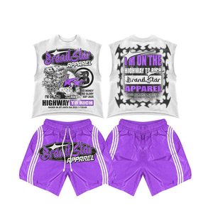 New Customizable Breathable Summer <b>T</b>-<b>Shirt</b> Heat-Transfer Printed Shorts Set Crew Neck Seamless Fusing Men's Casual Satin - Product Image 2