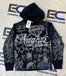 Sudadera con Capucha de Moda Urbana con Estampado Completo, Sudadera Personalizada con Contorno de Diamantes de Imitación para Hombre - Product Image 1