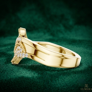 9K 10K 14K 18K Gold Lab Grown Diamond Wave Ring for Women | Luxury Moissanite <b>Infinity</b> Band | IGI Certified Fashion Jewelry - Product Image 2