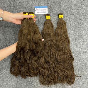 Wholesale Price Color #6.0 <b>Russian</b> Hair Bulk Wavy Healthy Glow Smooth Combing No Fallout Ready To Ship 100% <b>Russian</b> Human Hair - Product Image 6