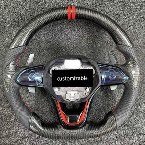 Volante Deportivo Estilo <span class=keywords><strong>R8</strong></span> de Cuero y Fibra de Carbono con Marca Central Roja para VW <span class=keywords><strong>Golf</strong></span> 6/7 Passat CC Polo Tiguan Touareg MK6 - Product Image 1