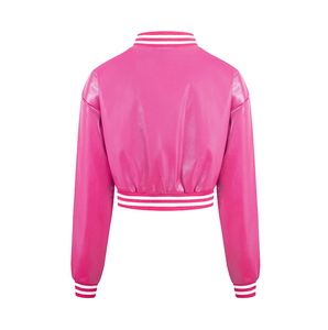 Veste universitaire de haute qualité pour femmes, veste universitaire personnalisée pour femmes, veste universitaire courte pour femmes, veste universitaire en cuir PU - Product Image 3