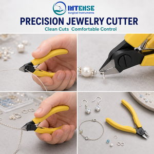 Pince coupante professionnelle de précision pour bijoux avec poignée ergonomique jaune - Product Image 5