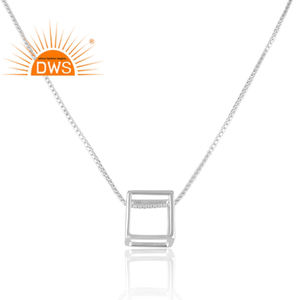 Joyería India Tradicional, Collar con Colgante Cuadrado de Plata de Ley 925, Joyería para Mujer, Colección Clásica - Product Image 3