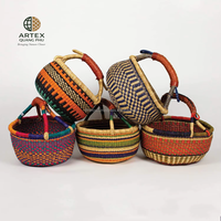 Panier Bolga en jonc de mer fait main du Vietnam, durable, écologique, pliable, avec couvercle et poignées, taille personnalisée, approvisionnement en gros ARTEX QUANG