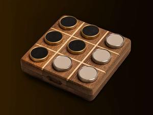 Luxury Wooden Tic-Tac-Toe <b>Board</b> <b>Game</b> Set Premium Metal Tokens Classic Tabletop Strategy <b>Game</b> Coffee <b>Table</b> Decor Executive Office - Product Image 5