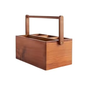 Wooden Caddy For <b>Kitchen</b> Home Hotel Table Top Decorative Use Wooden Utensils Holder Caddy In Wholesale Price - Product Image 5