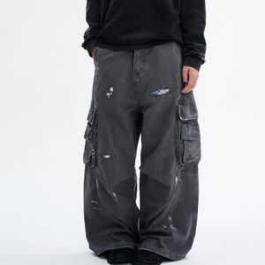 Pantalones Cargo de Mezclilla Personalizados para Hombre, Bolsillos Laterales, Alta Calidad, Impermeables, 100% Poliéster, Ecológicos, Ropa Casual de Calle - Product Image 2