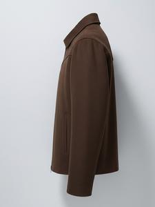 Veste matelassée de luxe en cuir suédé véritable pour homme – Artisanat de haute qualité, style minimaliste élégant, noir, col montant - Product Image 4